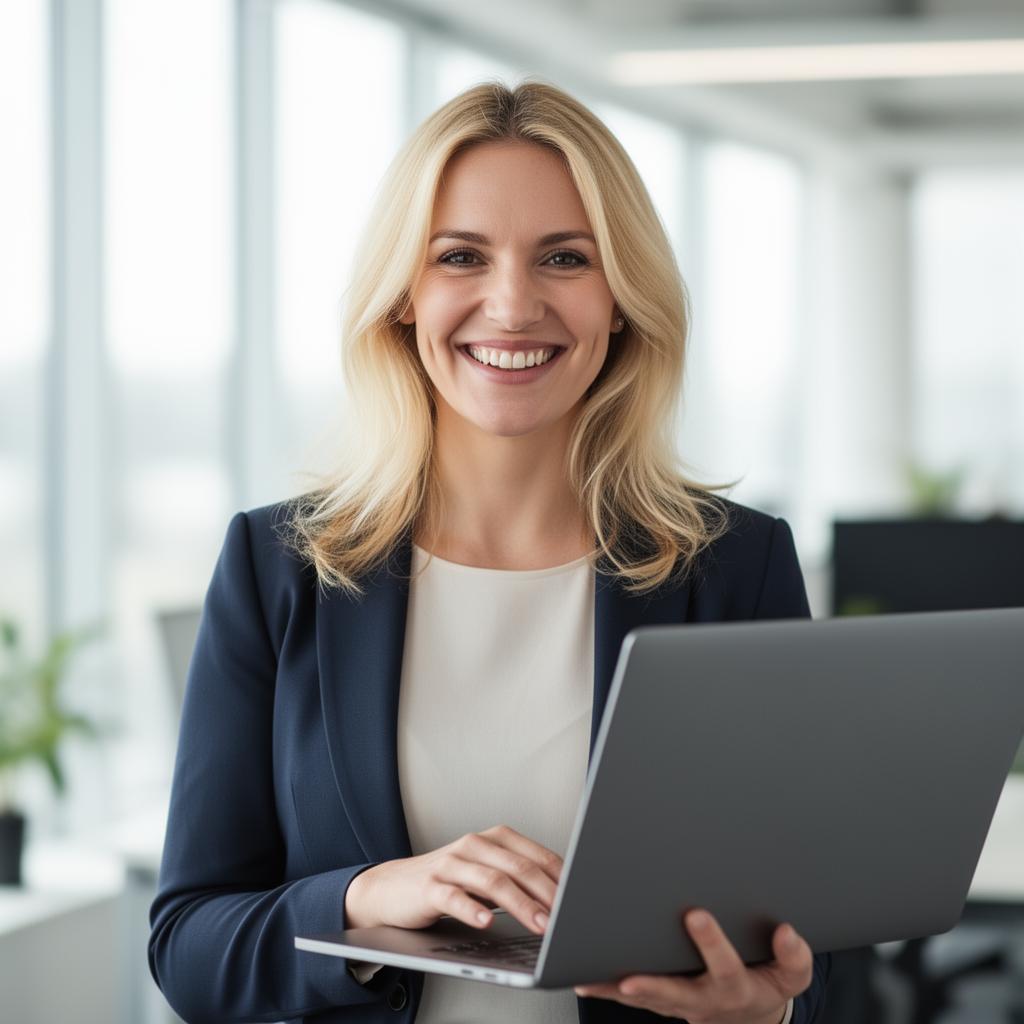 Cliente satisfeita com notebook