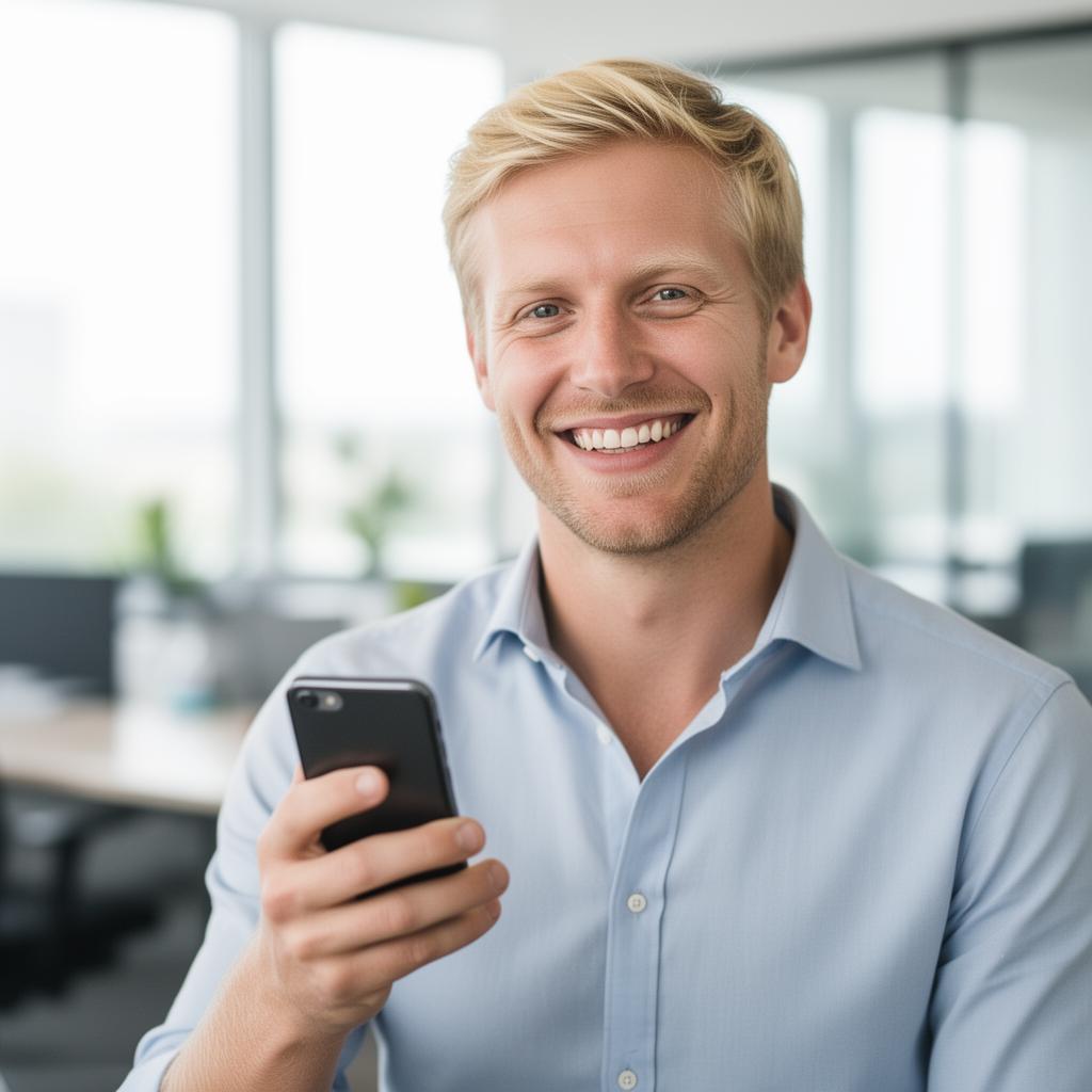 Cliente satisfeito com celular